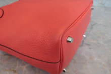 画像をギャラリービューアに読み込む, HERMES/エルメス ピコタンロックPM トリヨンクレマンス ルージュピヴォワンヌ C刻印 ハンドバッグ 800040060