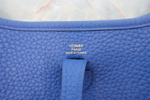 HERMES／エルメス エブリンTPM トリヨンクレマンス ブルーロワイヤル U刻印 ショルダーバッグ 600110054