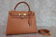 画像をギャラリービューアに読み込む, HERMES／エルメス ケリー28 ボックスカーフ ナチュラル 〇X刻印 ショルダーバッグ 800040044
