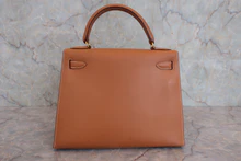 画像をギャラリービューアに読み込む, HERMES/エルメス ケリー28 ボックスカーフ ナチュラル 〇X刻印 ショルダーバッグ 800040044