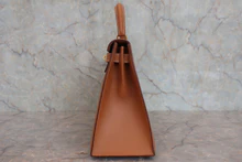 画像をギャラリービューアに読み込む, HERMES/エルメス ケリー28 ボックスカーフ ナチュラル 〇X刻印 ショルダーバッグ 800040044