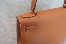 画像をギャラリービューアに読み込む, HERMES/エルメス ケリー28 ボックスカーフ ナチュラル 〇X刻印 ショルダーバッグ 800040044