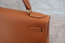 画像をギャラリービューアに読み込む, HERMES/エルメス ケリー28 ボックスカーフ ナチュラル 〇X刻印 ショルダーバッグ 800040044