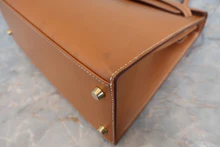 画像をギャラリービューアに読み込む, HERMES/エルメス ケリー28 ボックスカーフ ナチュラル 〇X刻印 ショルダーバッグ 800040044