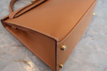 画像をギャラリービューアに読み込む, HERMES/エルメス ケリー28 ボックスカーフ ナチュラル 〇X刻印 ショルダーバッグ 800040044