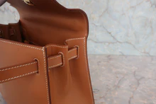 画像をギャラリービューアに読み込む, HERMES／エルメス ケリー28 ボックスカーフ ナチュラル 〇X刻印 ショルダーバッグ 800040044
