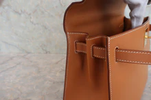 画像をギャラリービューアに読み込む, HERMES/エルメス ケリー28 ボックスカーフ ナチュラル 〇X刻印 ショルダーバッグ 800040044