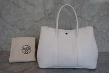画像をギャラリービューアに読み込む, HERMES／エルメス ガーデンパーティPM ネゴンダ ホワイト □N刻印 トートバッグ 800020262
