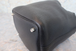 HERMES PICOTIN LOCK PM Clemence leather Black Hand bag 700010019