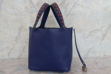 将图片加载到图库查看器，HERMES PICOTIN LOCK PM Tressage Epsom leather Blue encre/Brique/Black D刻印 Hand bag 700010088
