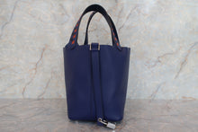 将图片加载到图库查看器，HERMES PICOTIN LOCK PM Tressage Epsom leather Blue encre/Brique/Black D刻印 Hand bag 700010088
