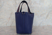 将图片加载到图库查看器，HERMES PICOTIN LOCK PM Tressage Epsom leather Blue encre/Brique/Black D刻印 Hand bag 700010088
