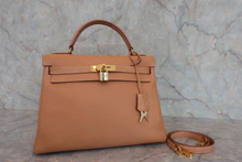 画像をギャラリービューアに読み込む, HERMES/エルメス ケリー32 クシュベル ナチュラル 〇X刻印 ショルダーバッグ 800040057