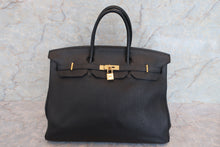 将图片加载到图库查看器，HERMES BIRKIN 40 Togo leather Black □M刻印 Hand bag 600120112
