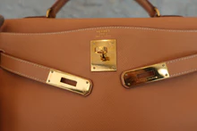 画像をギャラリービューアに読み込む, HERMES/エルメス ケリー32 クシュベル ナチュラル 〇X刻印 ショルダーバッグ 800040057