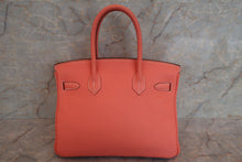 将图片加载到图库查看器，HERMES BIRKIN 30 Clemence leather Crevette □Q刻印 Hand bag 700010121
