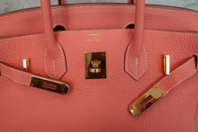 将图片加载到图库查看器，HERMES BIRKIN 30 Clemence leather Crevette □Q刻印 Hand bag 700010121
