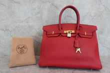 画像をギャラリービューアに読み込む, HERMES/エルメス バーキン35 トリヨンクレマンス ルージュヴィフ □B刻印 ハンドバッグ 800040053