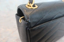 画像をギャラリービューアに読み込む, CHANEL/シャネル Vステッチチェーンショルダーバッグ キャビアスキン ブラック/ゴールド金具 ショルダーバッグ 800010177
