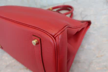 画像をギャラリービューアに読み込む, HERMES/エルメス バーキン35 トリヨンクレマンス ルージュヴィフ □B刻印 ハンドバッグ 800040053