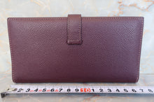 Load image into Gallery viewer, HERMES  Bearn Soufflet Epsom leather Raisin □I Engraving Wallet 600110171
