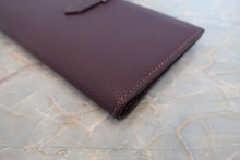 Load image into Gallery viewer, HERMES  Bearn Soufflet Epsom leather Raisin □I Engraving Wallet 600110171
