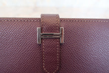 Load image into Gallery viewer, HERMES  Bearn Soufflet Epsom leather Raisin □I Engraving Wallet 600110171
