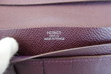 Load image into Gallery viewer, HERMES  Bearn Soufflet Epsom leather Raisin □I Engraving Wallet 600110171
