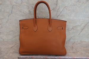 HERMES BIRKIN 35 Clemence leather Gold □L刻印 Hand bag 600120267