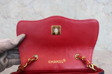 画像をギャラリービューアに読み込む, CHANEL/シャネル ミニマトラッセチェーンショルダーバッグ ラムスキン レッド/ネイビー/ゴールド金具 ショルダーバッグ 800040113