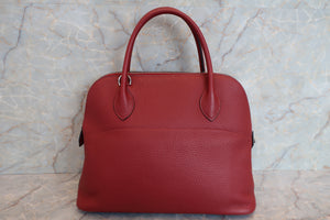 HERMES／BOLIDE 31 Clemence leather Rouge garance □I Engraving Shoulder bag 700010130