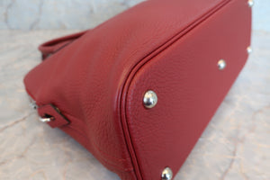 HERMES／BOLIDE 31 Clemence leather Rouge garance □I Engraving Shoulder bag 700010130