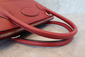 HERMES／BOLIDE 31 Clemence leather Rouge garance □I Engraving Shoulder bag 700010130