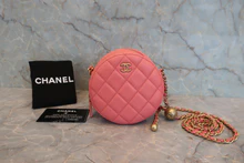 画像をギャラリービューアに読み込む, CHANEL/シャネル マトラッセラウンドチェーンショルダーバッグ ラムスキン ピンク/ゴールド金具 ショルダーバッグ 800040092
