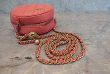 画像をギャラリービューアに読み込む, CHANEL/シャネル マトラッセラウンドチェーンショルダーバッグ ラムスキン ピンク/ゴールド金具 ショルダーバッグ 800040092