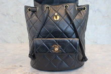 画像をギャラリービューアに読み込む, CHANEL/シャネル マトラッセチェーンリュック ラムスキン ブラック/ゴールド金具 リュック 800040037
