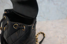 画像をギャラリービューアに読み込む, CHANEL/シャネル マトラッセチェーンリュック ラムスキン ブラック/ゴールド金具 リュック 800040037