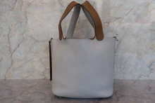 画像をギャラリービューアに読み込む, HERMES／エルメス ピコタンロックカザックＭＭ トリヨンクレマンス パールグレー/クラフト □Q刻印 ハンドバッグ 700110053
