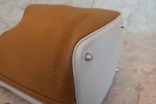 画像をギャラリービューアに読み込む, HERMES/エルメス ピコタンロックカザックMM トリヨンクレマンス パールグレー/クラフト □Q刻印 ハンドバッグ 700110053