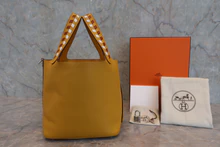 画像をギャラリービューアに読み込む, HERMES／エルメス ピコタンロックＰＭトレサージュ ヴォーエプソン ジョーンアンプル/ブリック/ホワイト C刻印 ハンドバッグ 800040068
