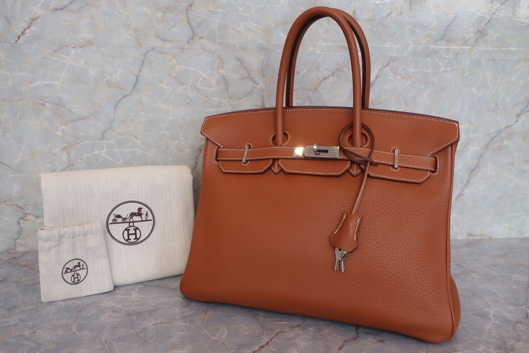 HERMES／エルメス バーキン35 トリヨンクレマンス ゴールド □L刻印 ハンドバッグ 600110061