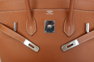 HERMES／エルメス バーキン35 トリヨンクレマンス ゴールド □L刻印 ハンドバッグ 600110061