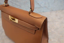 画像をギャラリービューアに読み込む, HERMES/エルメス ケリー28 クシュベル ゴールド ショルダーバッグ 800040071