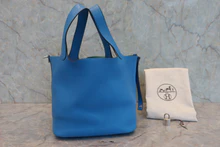 画像をギャラリービューアに読み込む, HERMES/エルメス ピコタンロックMM トリヨンクレマンス ブルーザンジバル X刻印 ハンドバッグ 800040081