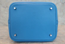 画像をギャラリービューアに読み込む, HERMES／エルメス ピコタンロックＭＭ トリヨンクレマンス ブルーザンジバル X刻印 ハンドバッグ 800040081
