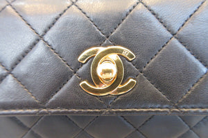 CHANEL/シャネル ミニマトラッセチェーンショルダーバッグ ラムスキン ブラック/ゴールド金具 ショルダーバッグ 600120273