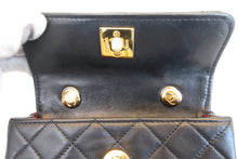 Load image into Gallery viewer, CHANEL Mini matelasse chain shoulder bag Lambskin Black/Gold hadware Shoulder bag 600120273
