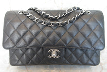 Load image into Gallery viewer, CHANEL Matelasse double flap double chain shoulder bag Caviar skin Black/Silver hadware Shoulder bag 600120294
