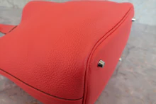 画像をギャラリービューアに読み込む, HERMES/エルメス ピコタンロックMM トリヨンクレマンス ルージュピヴォワンヌ □R刻印 ハンドバッグ 800040059