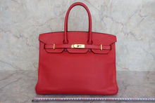 画像をギャラリービューアに読み込む, HERMES/エルメス バーキン35 トリヨンクレマンス ルージュカザック □Q刻印 ハンドバッグ 700020171